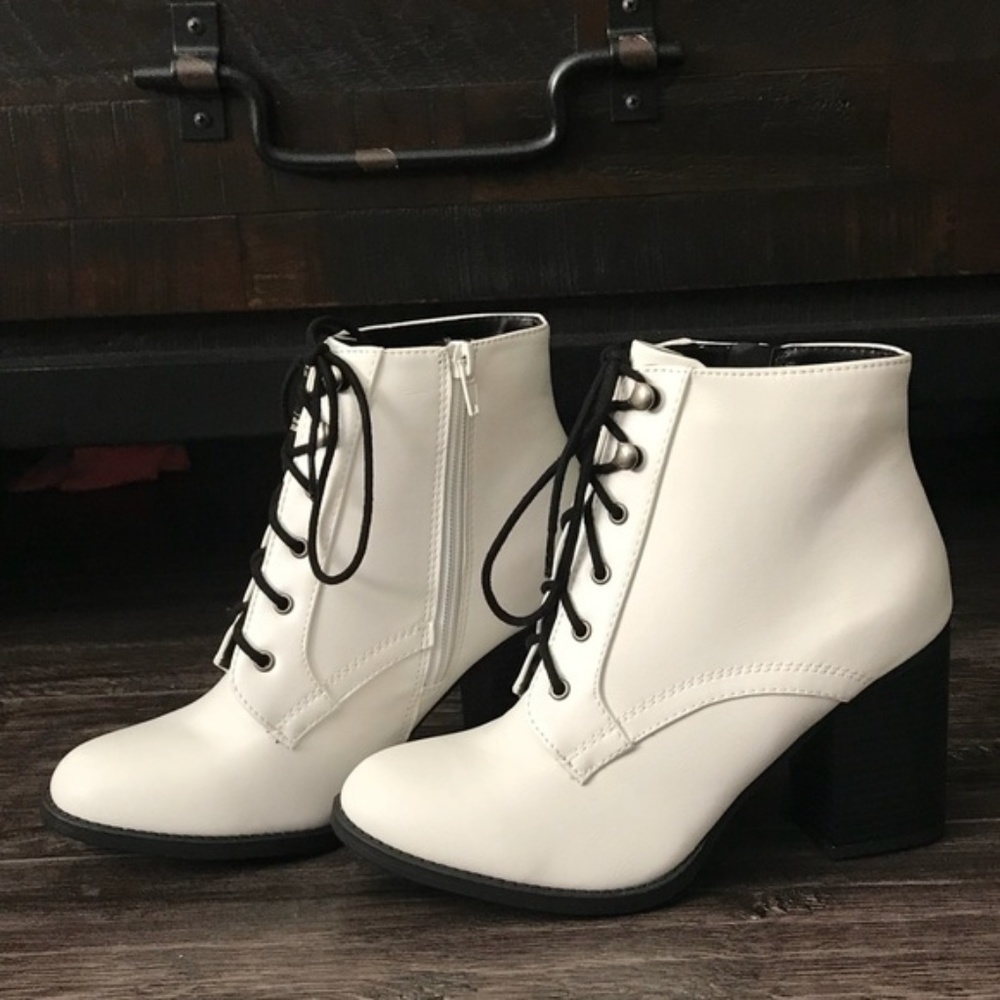 Soda White Ankle Boots